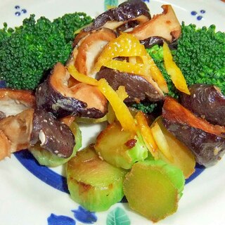 椎茸とブロッコリーの柚子醤油ソテー